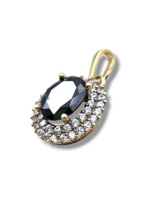 NOWA! Złota zawieszka p.585 2,30g wysadzana cyrkoniami