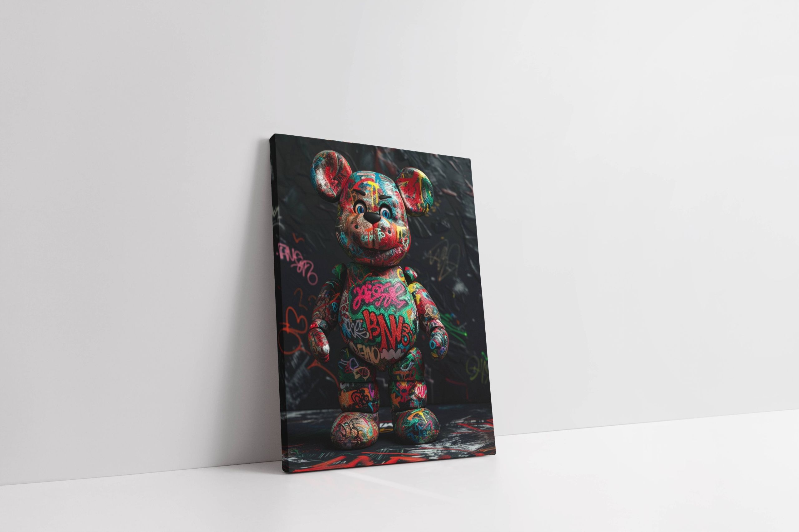 Obraz na płótnie "Grafitti Miś" 60x80 cm - nowoczesny design do wnętrz