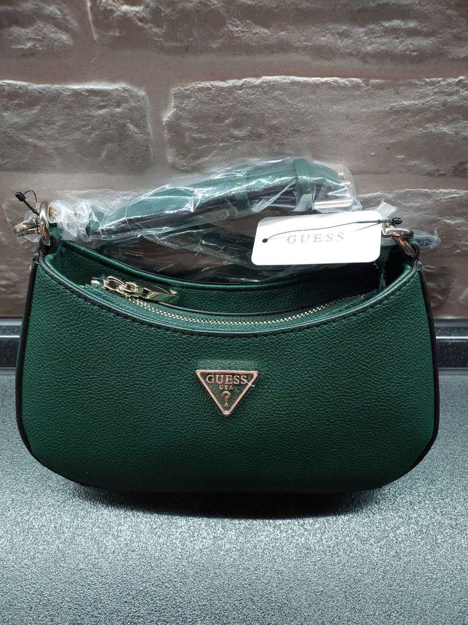 Сумка Guess Glimmer Mini Top Zip Shoulder Bag зелена  оригінал