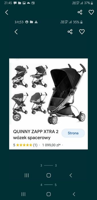 Wozek spacerowy quinny zapp xtra 2  parasolka wielofunkcyjny