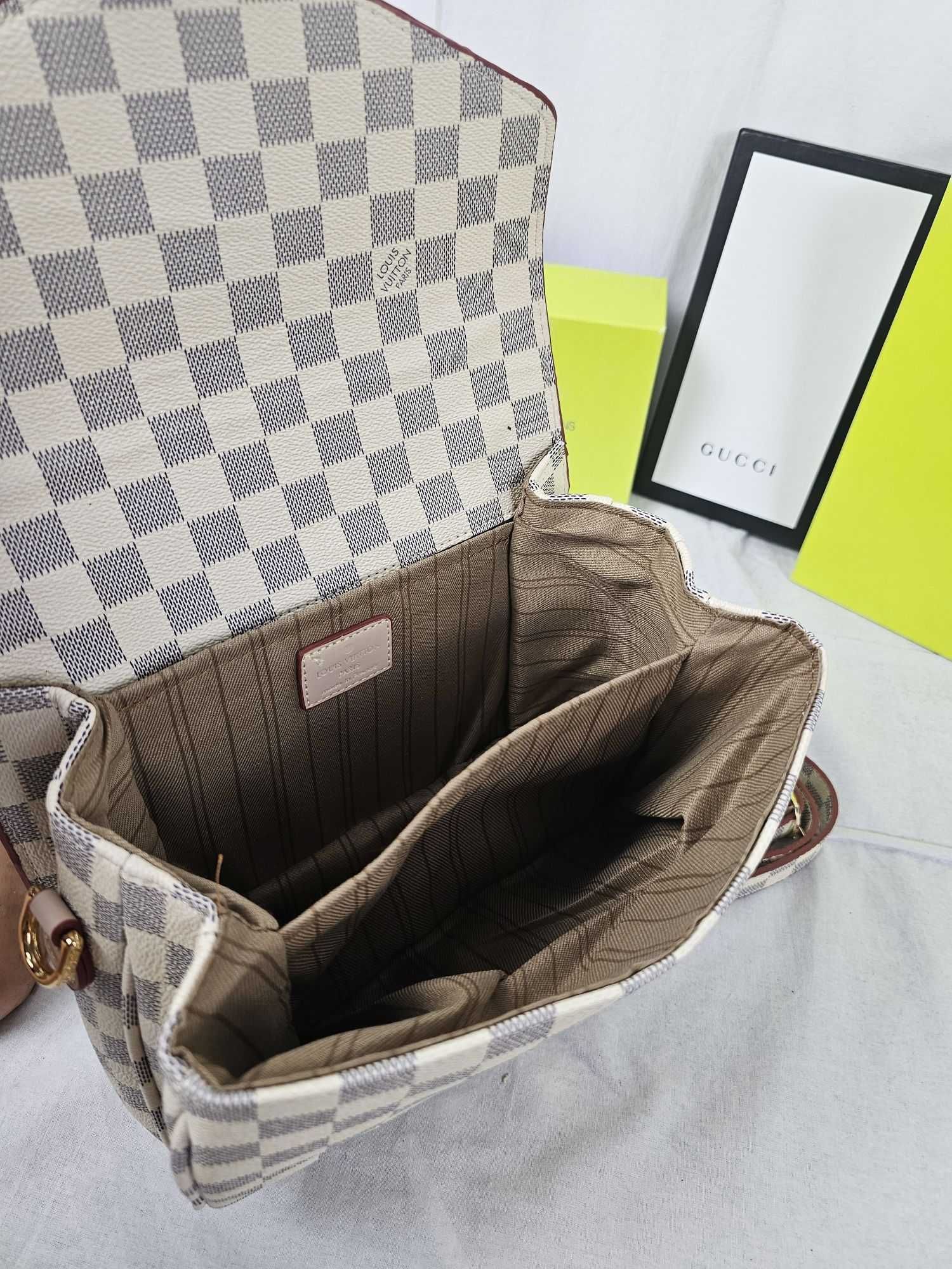 Torba Louis Vuitton metis skórzana biala logowana premium