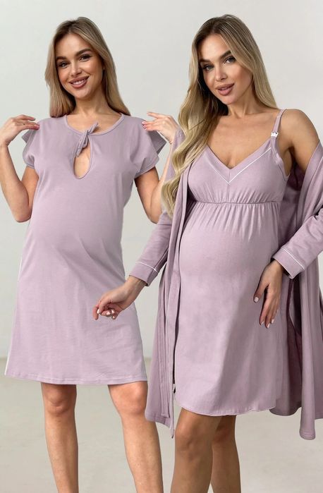 Набір на пологи. Сорочка для годування та халат