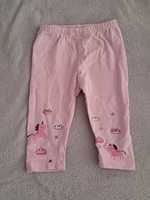 Różowe spodnie legginsy r 68 jednorożec 5 10 15