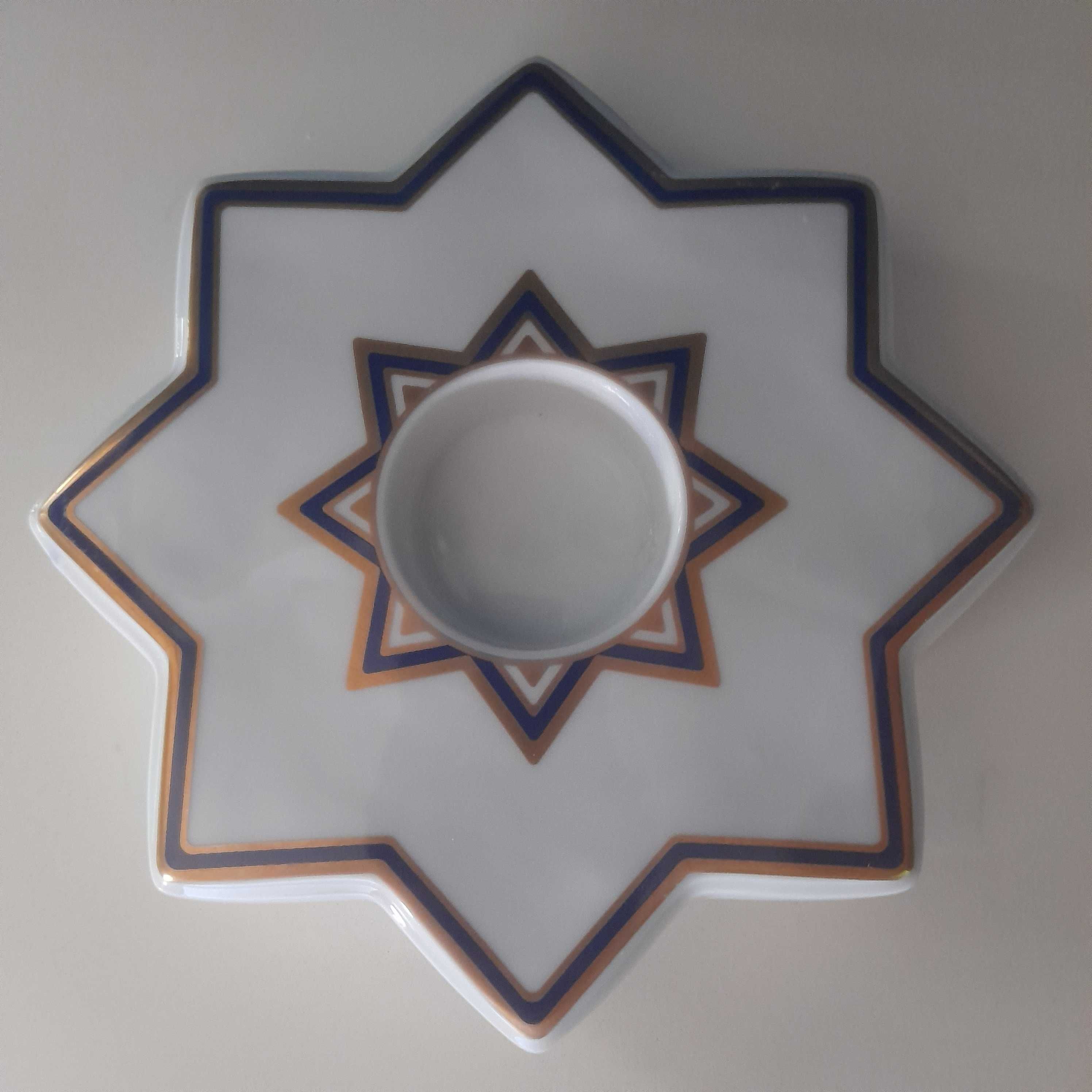 Komplet Furstenberg porcelanowe gwiazdy. Złocenia.