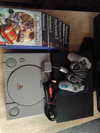 Playstation 1 SCPH-5502 + PS2 + gry + telewizor z dvd