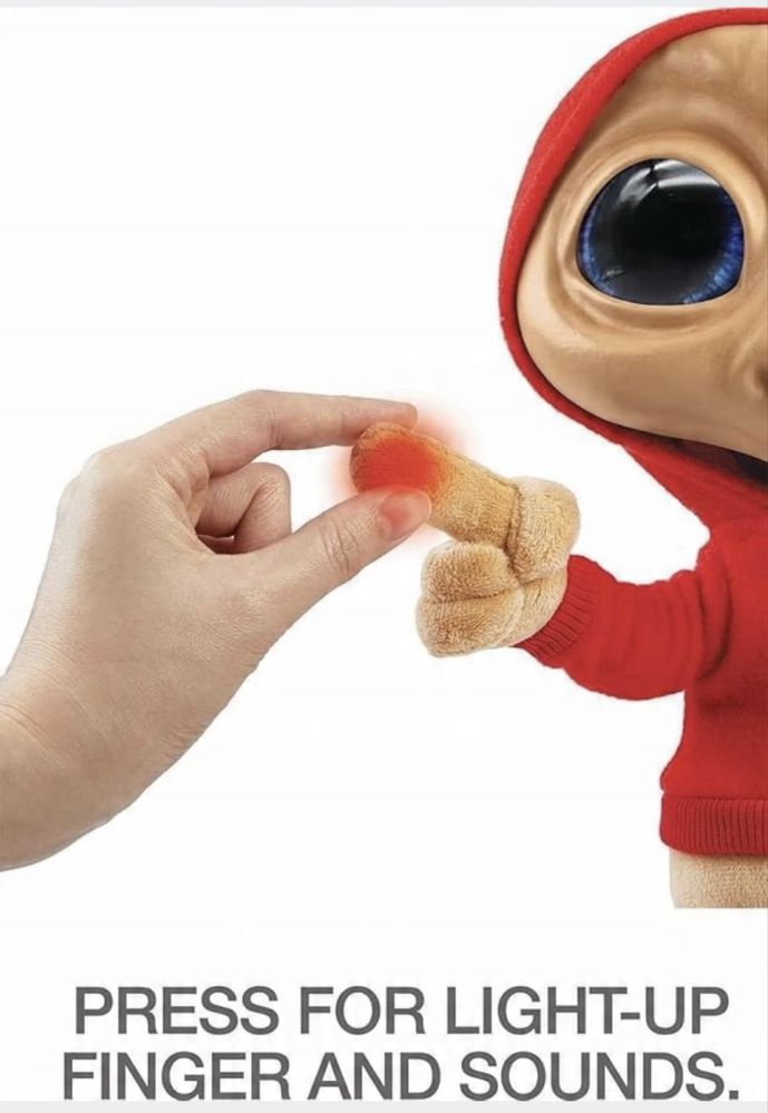 E.T. Pluszowa zabawka postaci – z dźwiękami i podświetlonym palcem