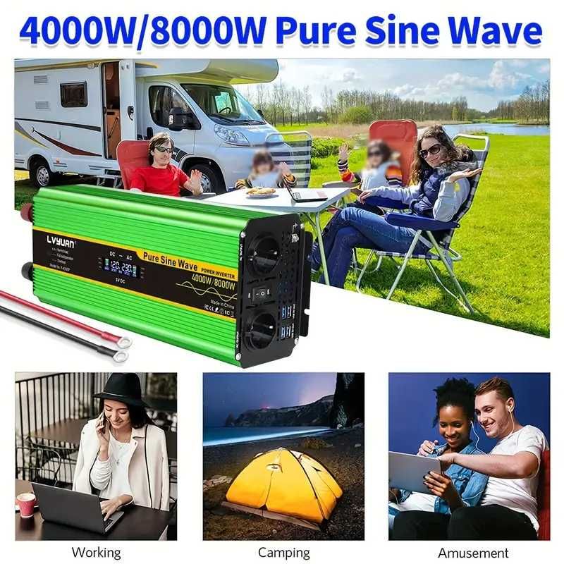 Inwerter czystej fali sinusoidalnej 4000 W  8000W AC   12 V lub 24 v