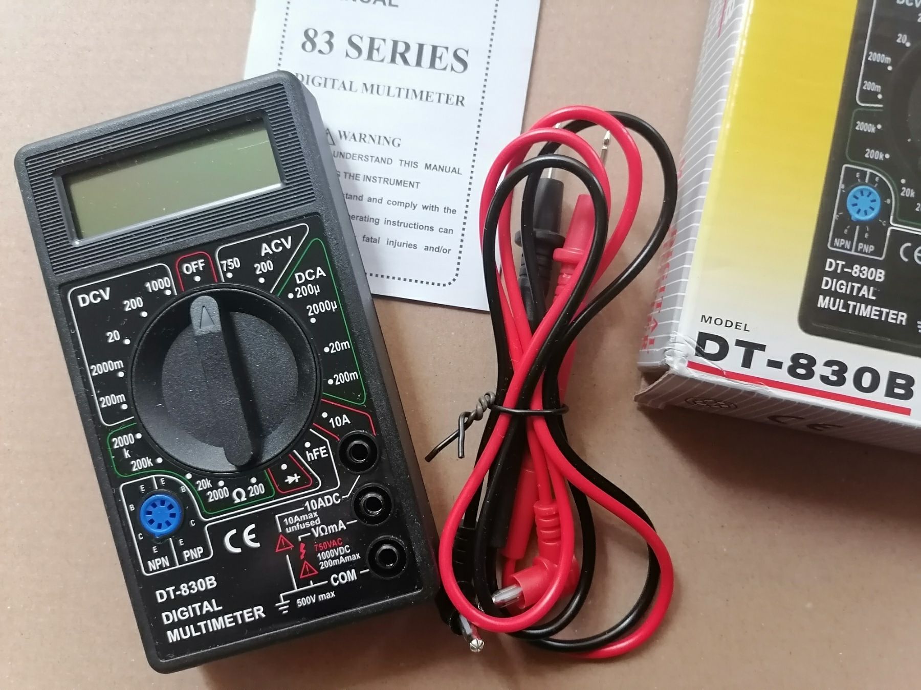 Мультиметр цифровой DT-830B Digital, вольтметр