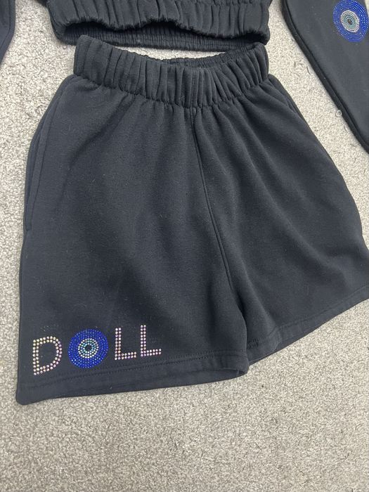 Теплый зимний прогулочный костюм трикотаж на флисе свитшот+шорты xs-s