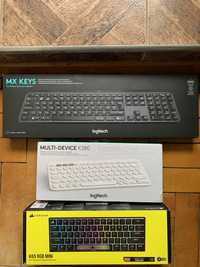Клавіатури Logitech MX Keys, K380. Corsair K65 RGB Mini