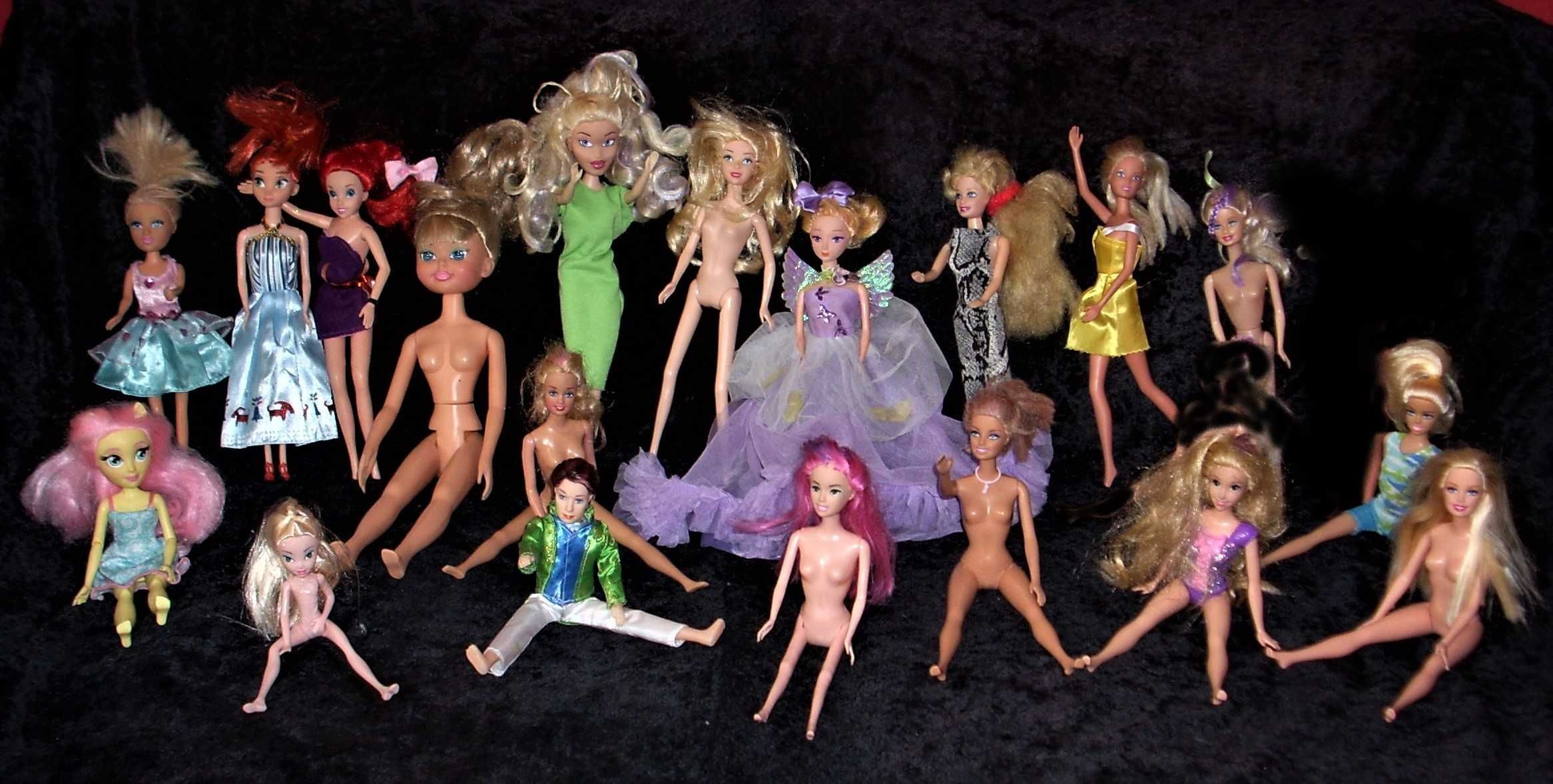 Lalki Barbie, Ken, Bratz - 19 sztuk
