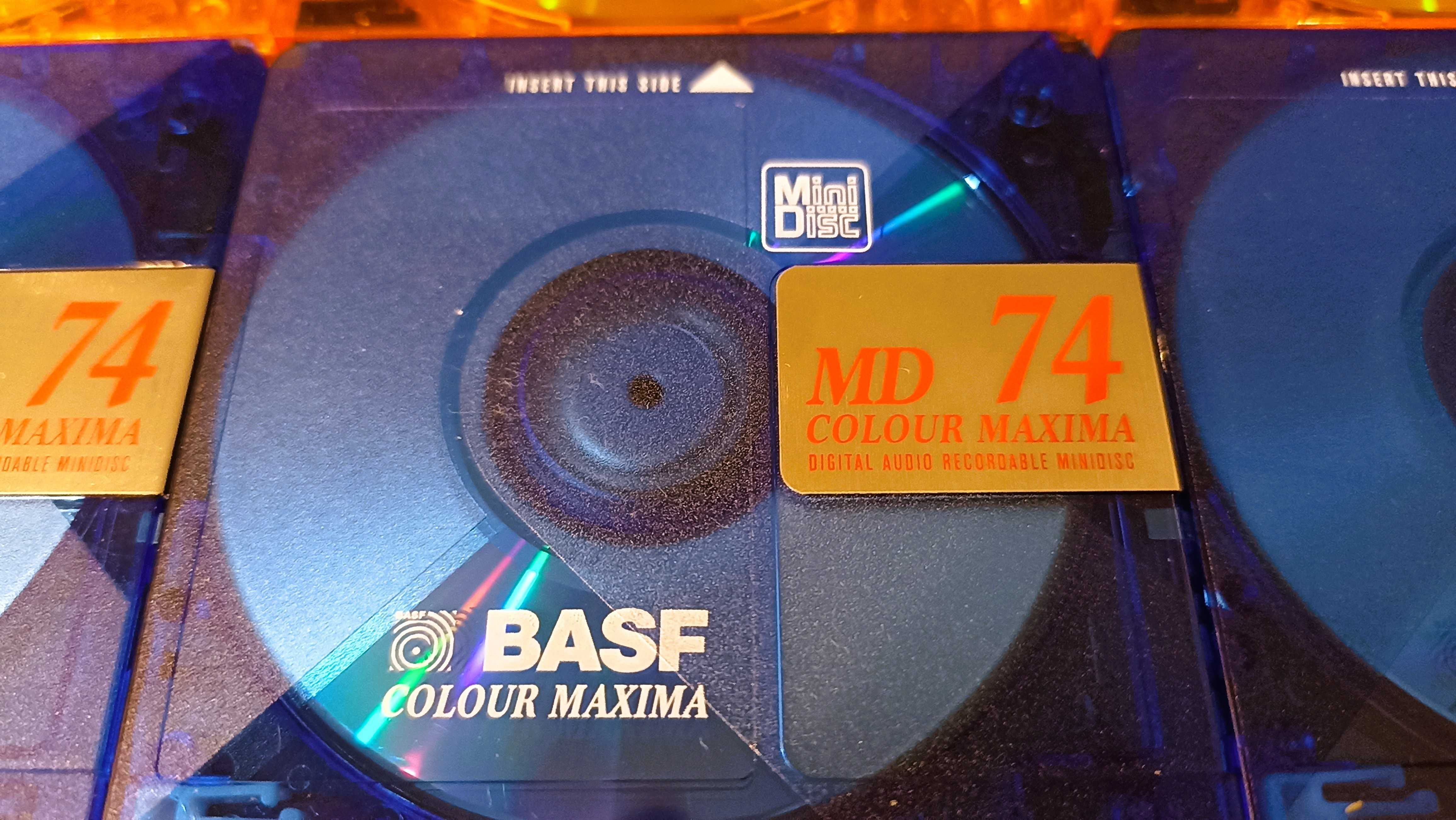 Pakiet 10 płyt MiniDisc BASF 74 + pudełka