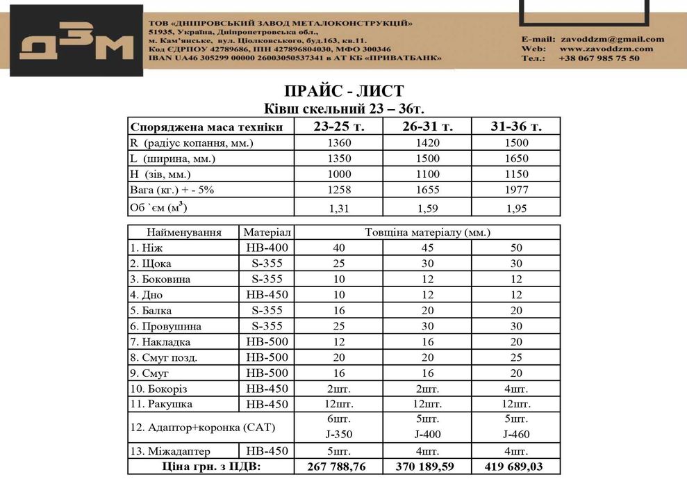 Ківш скельний (Ковш скальный) до техніки 23-36т. JCB, САТ та інш.
