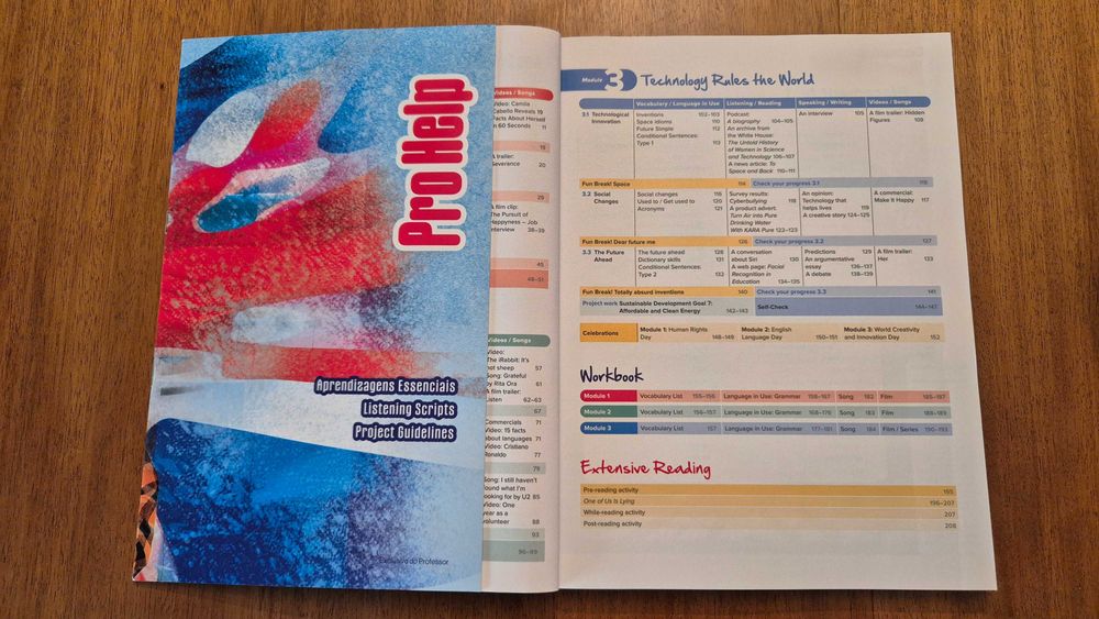 Vendo Conj. Pedag. Inglês LIKE A PRO 10º Ens. Profissional Mód 1, 2, 3