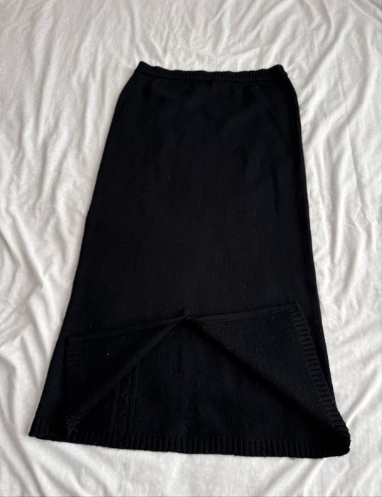 Спідниця чорна довга трикотаж на зиму miss h express розмір l xl