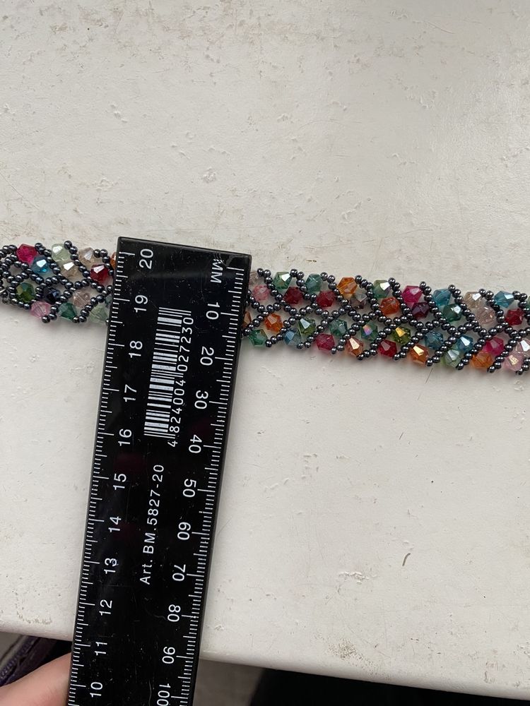 Широкий різнокольоровий браслет з бісеру с бисера разноцветный