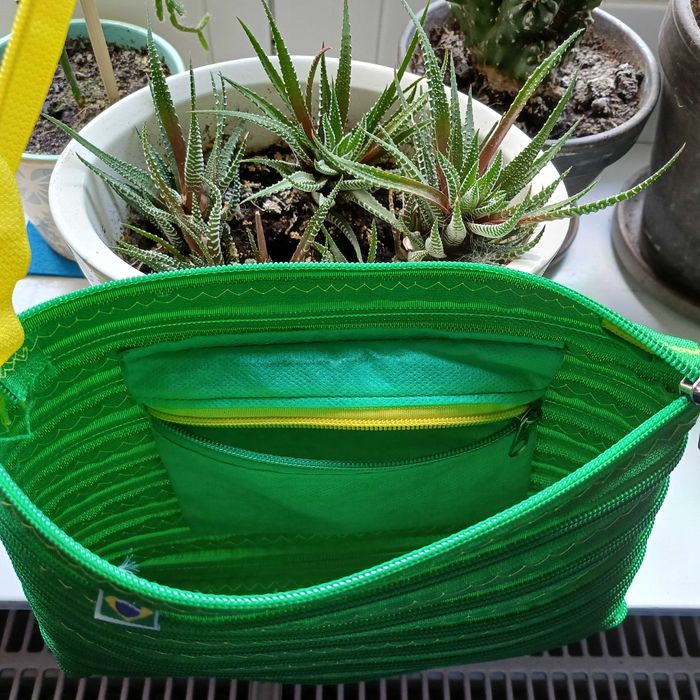 brazylijska torebka plażowa ZIPPER beżowa handmade Rio de Janeiro