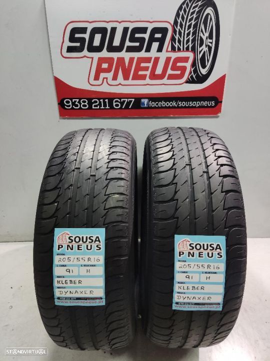 2 pneus semi novos 205-55r16 kleber - oferta dos portes 85 EUROS