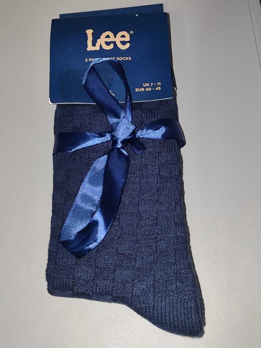 Skarpetki Lee Niebieski w Kratkę 2 Pak Gift Rider Odion Roz 40-45 Nowe