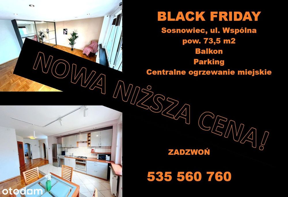 Mieszkanie 73,5 m2- centrum Sosnowca- możliwa zamiana