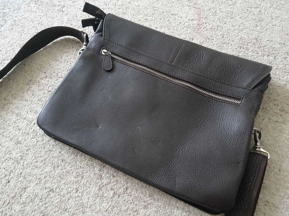 Чоловічий шкіряний портфель Desisan коричневий