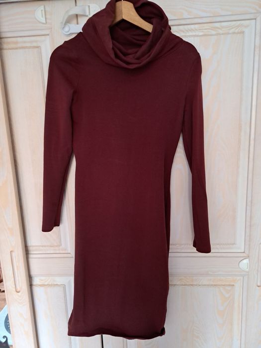 Rezerwacja TYSZERT piękna bordowa sukienka xs