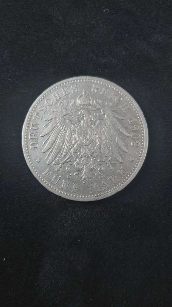 Монета 5 марок 1902 року