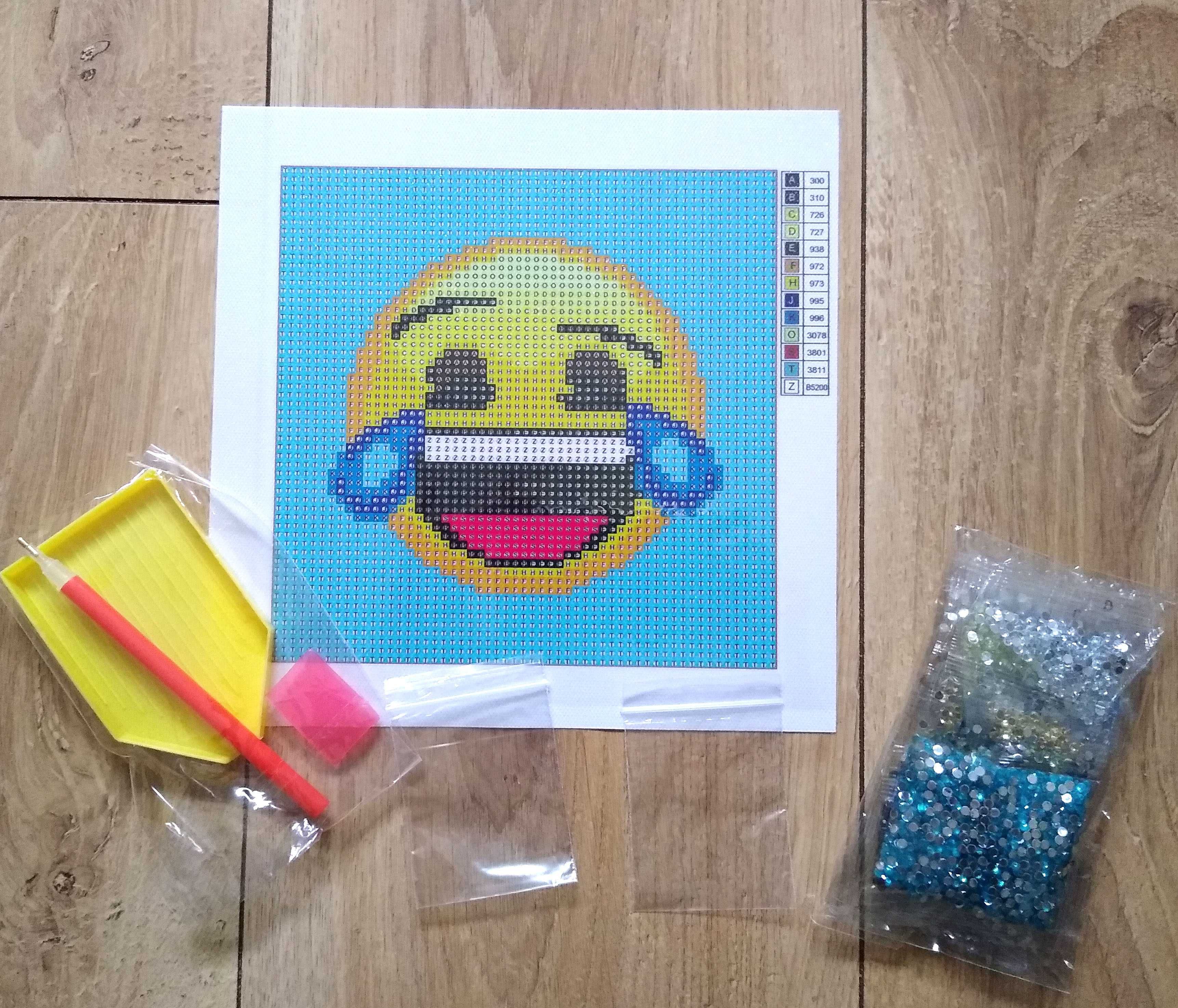 Emoji diamentowe malowanie dimond painting obrazek 16x16 Zajączek