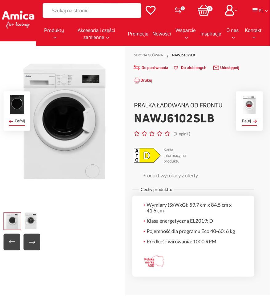 Pralka Amica używana