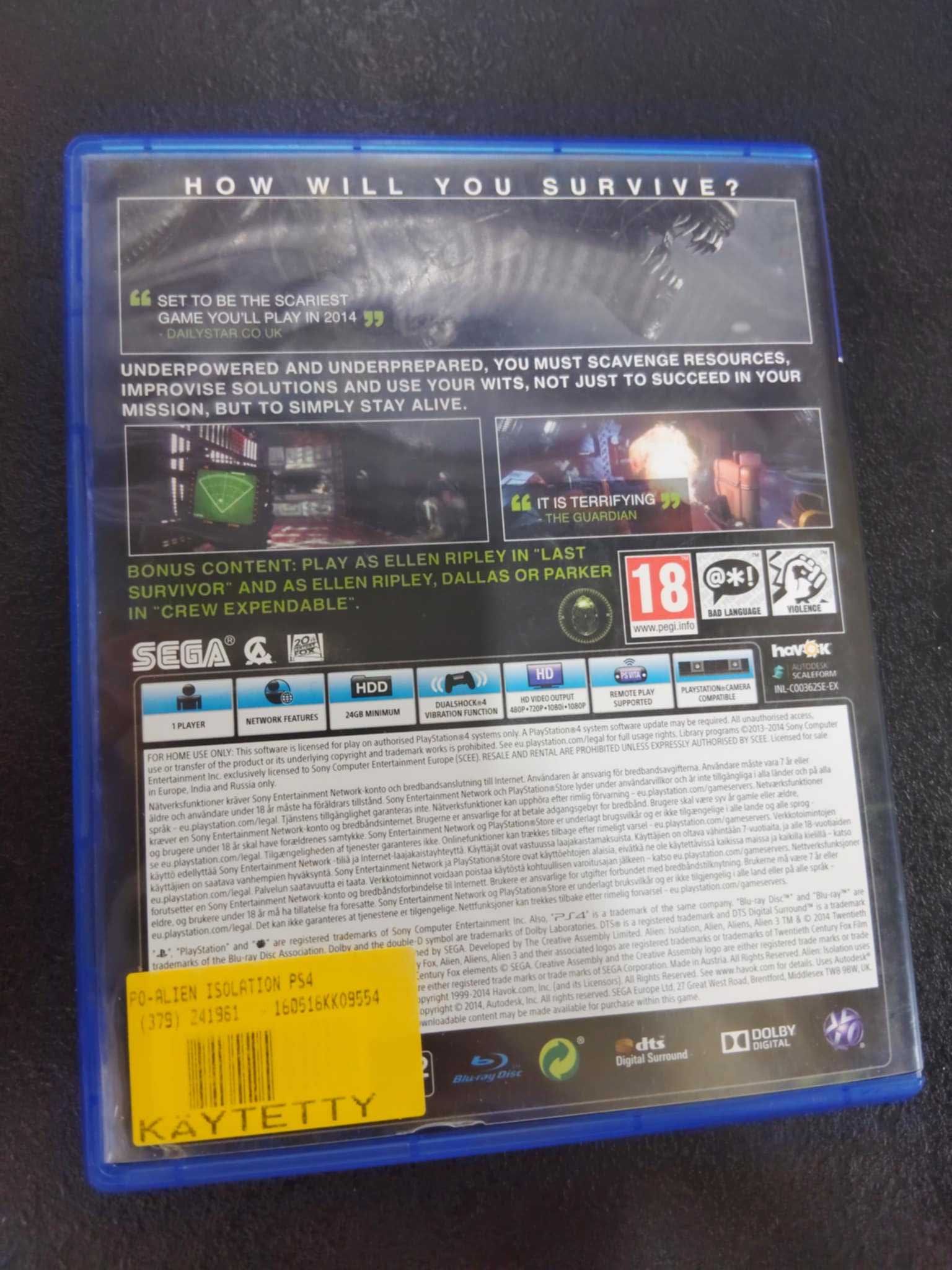 Alien: Isolation PS4 Polskie napisy są w grze Obcy: Izolacja PS4
