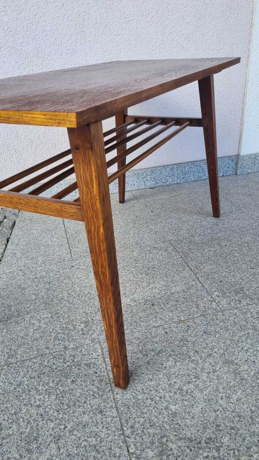 Konsola Stolik kawowy z półką gazetnikiem Design PRL Czechosłowacja