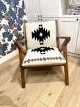 Fotel boho drewniany tapicerowany