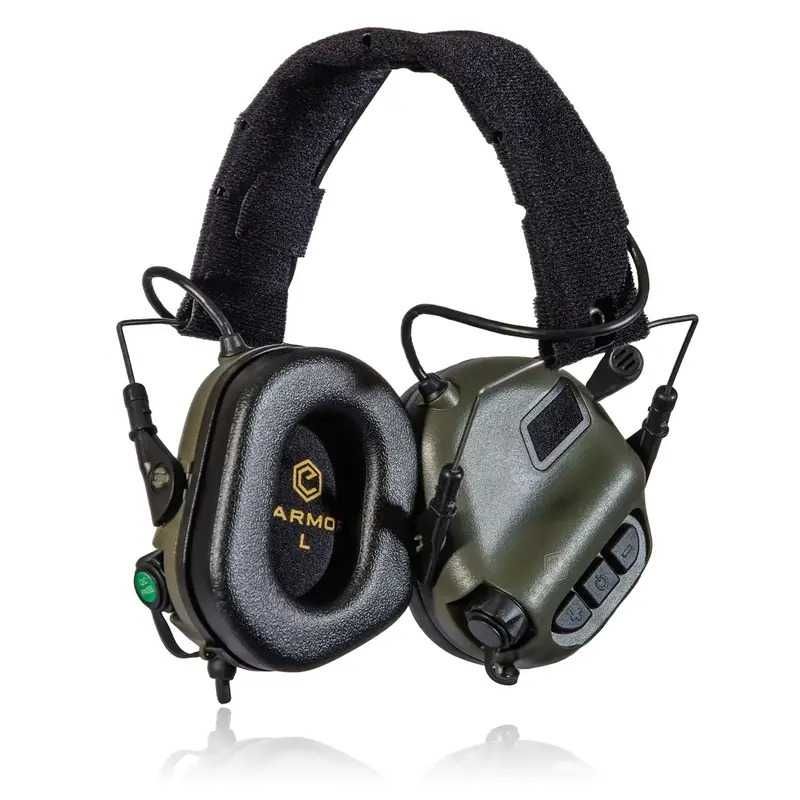 Тактичні навушники із мікрофоном Earmor M32 MOD3 Helmet Version. Олива