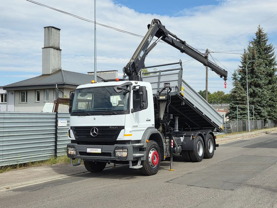 Mercedes-Benz AXOR 2633 6x4 330KM HDS HIAB 122 XS NOWY KIPER WYWROTKA NISKI PRZEBIEG 207tyś.km.  MOŻLIWA ZAMIANA Dźwig Żuraw Funkcje Chwytak ROTATOR Czerpak
