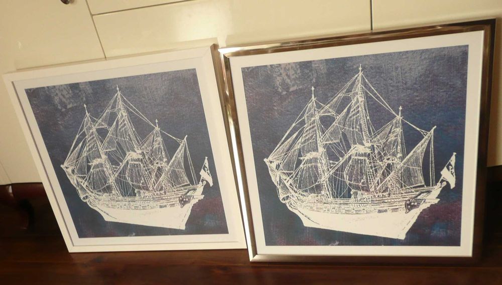 2x obrazy ŻAGLOWCE  kpl. w ramach WESTWING