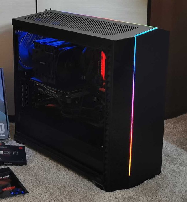 Obudowa Fractal Design Vector RS Blackout Dark TG LED (jak nowa) + fan