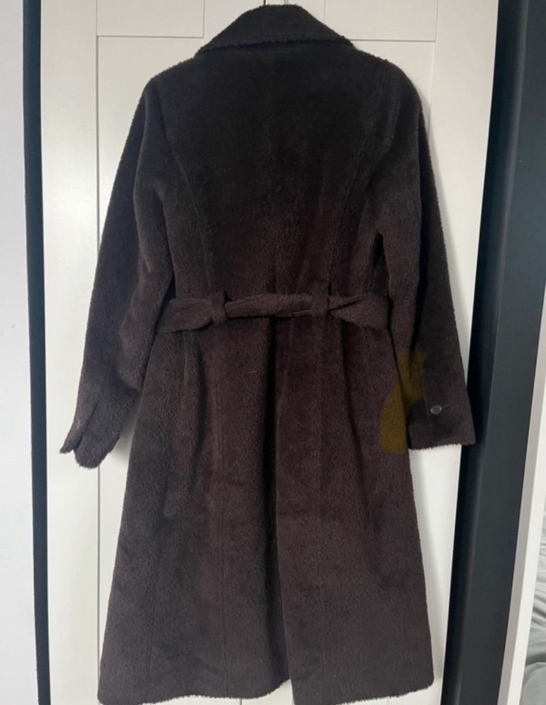 Płaszcz monnari wełna alpaka lis vintage basic modny
