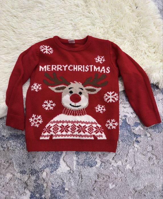 Новорічний светр для дівчинки 116 ріст