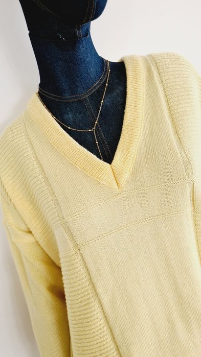 Sweter vintage lata '80 / '90. Kanarkowy żółty.  Krokodyl. Rozmiar XL