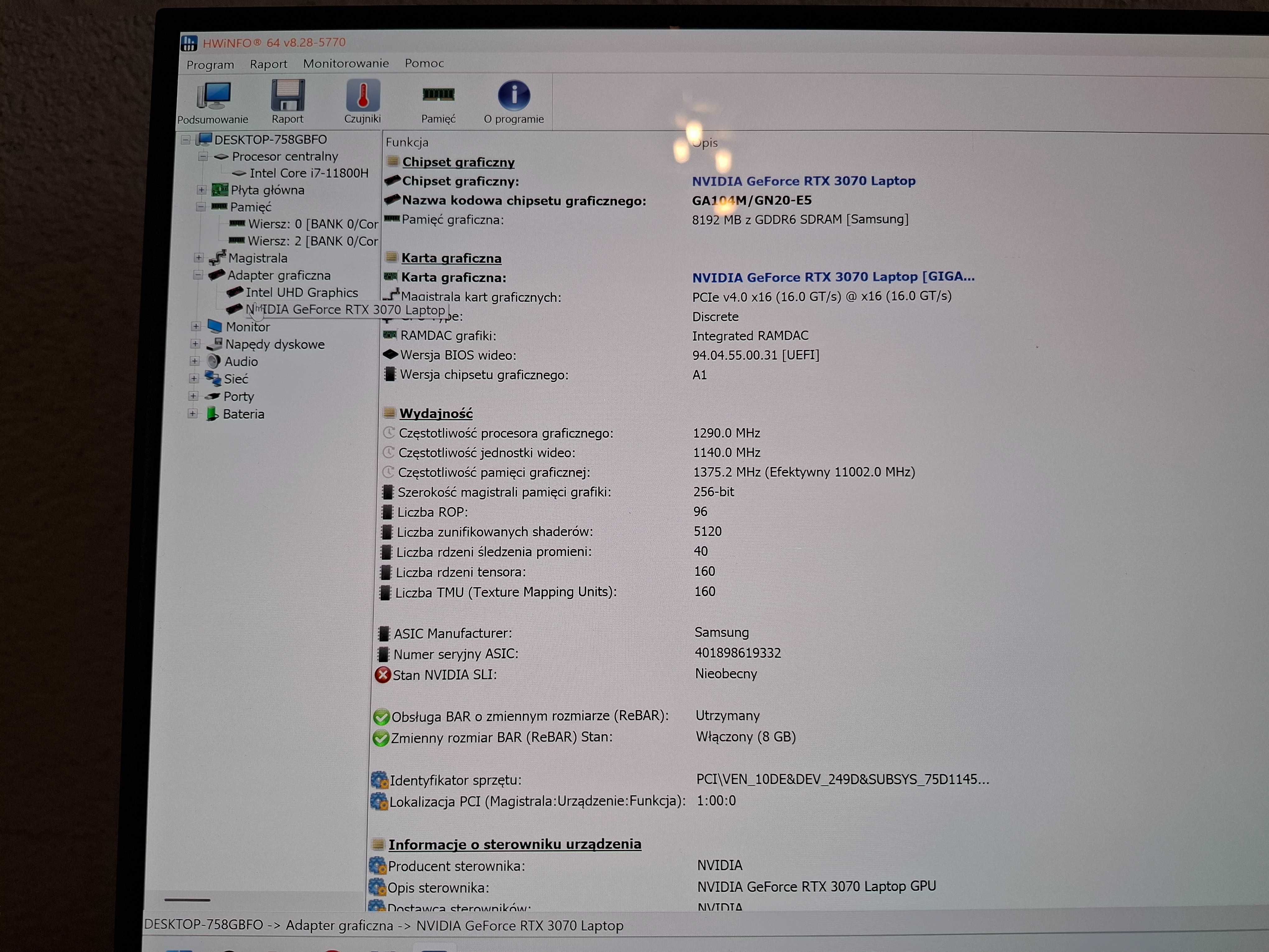 Gigabyte AERO 15 OLED i7-11800H/32GB/1TB/W10P RTX3070 - STAN IDEALNY