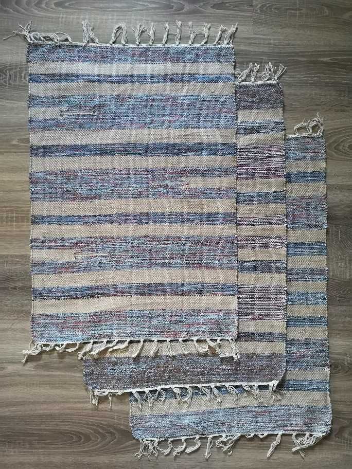 Dywanik z frędzlami kilim boho chodnik 50x80 kilim 100% bawełna beże