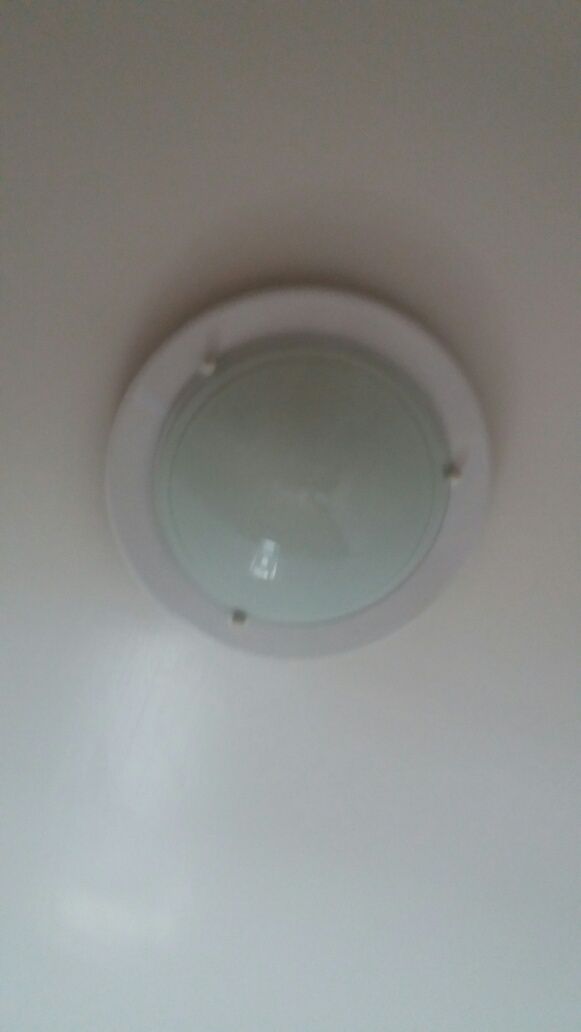 Plafond branco com vidro fosco wc.