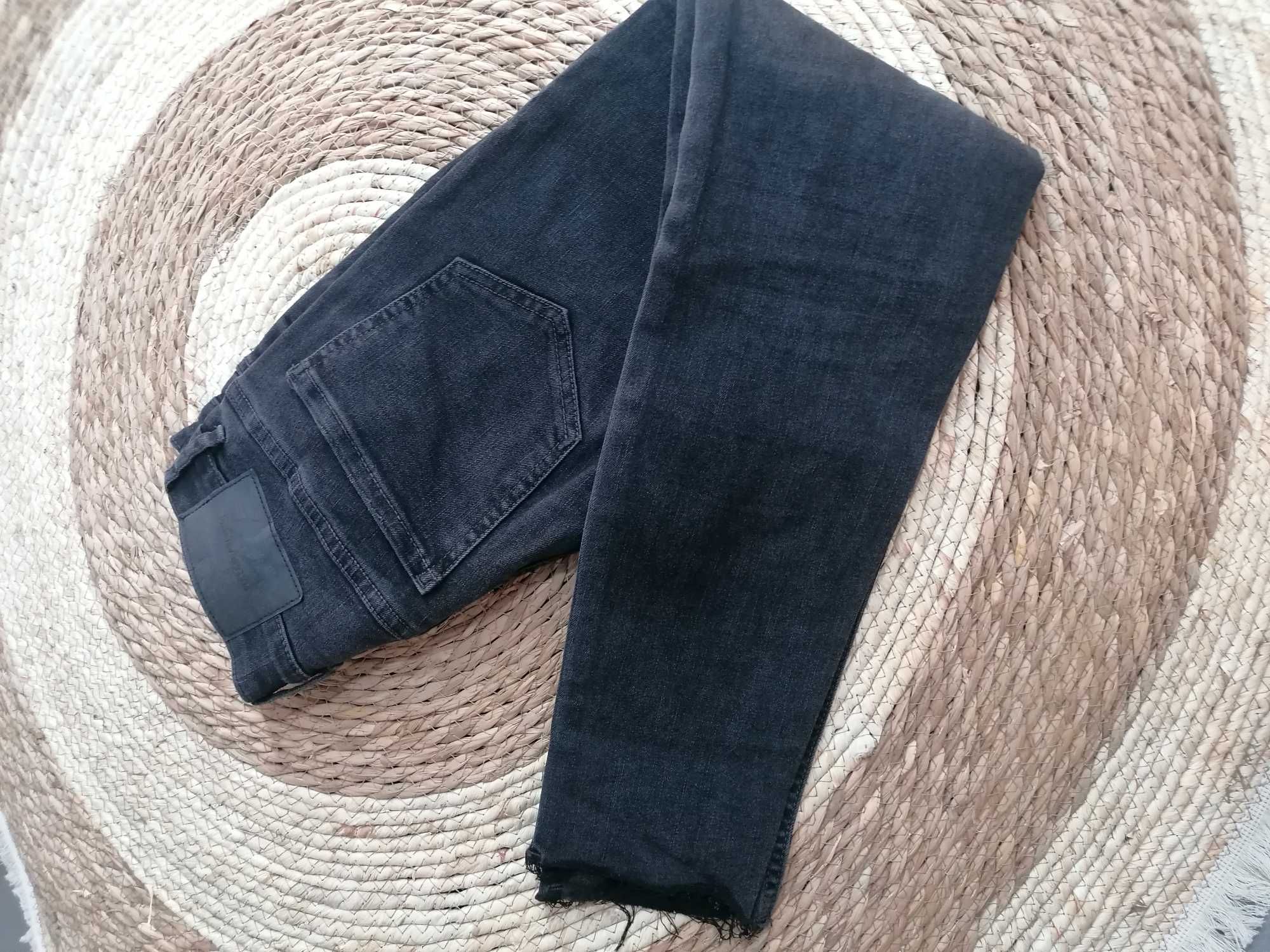 Calças de ganga preta e azul