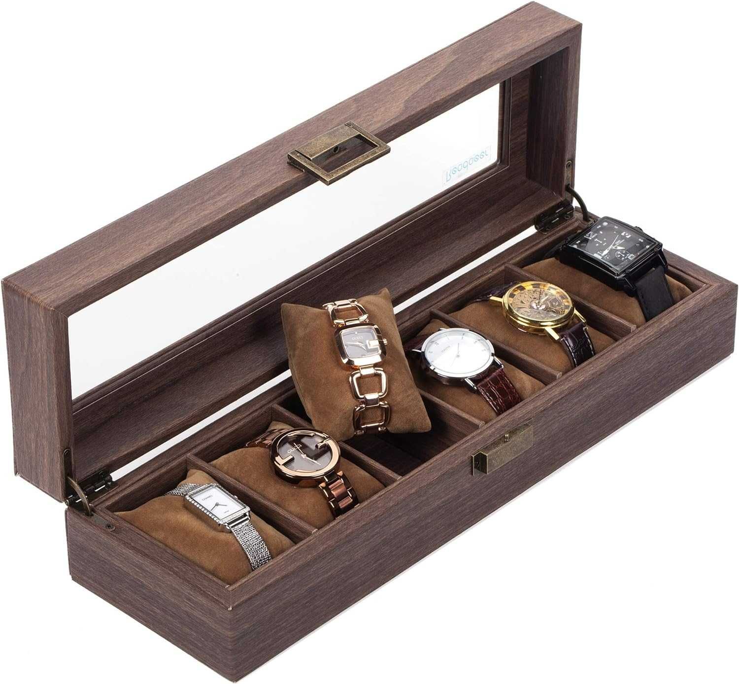 Pudełko do przechowywania zegarków, pudełko na 6 zegarków ORGANIZER