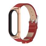 Pasek Skórzany Do Xiaomi Mi Band 8 - Red Rose Gold