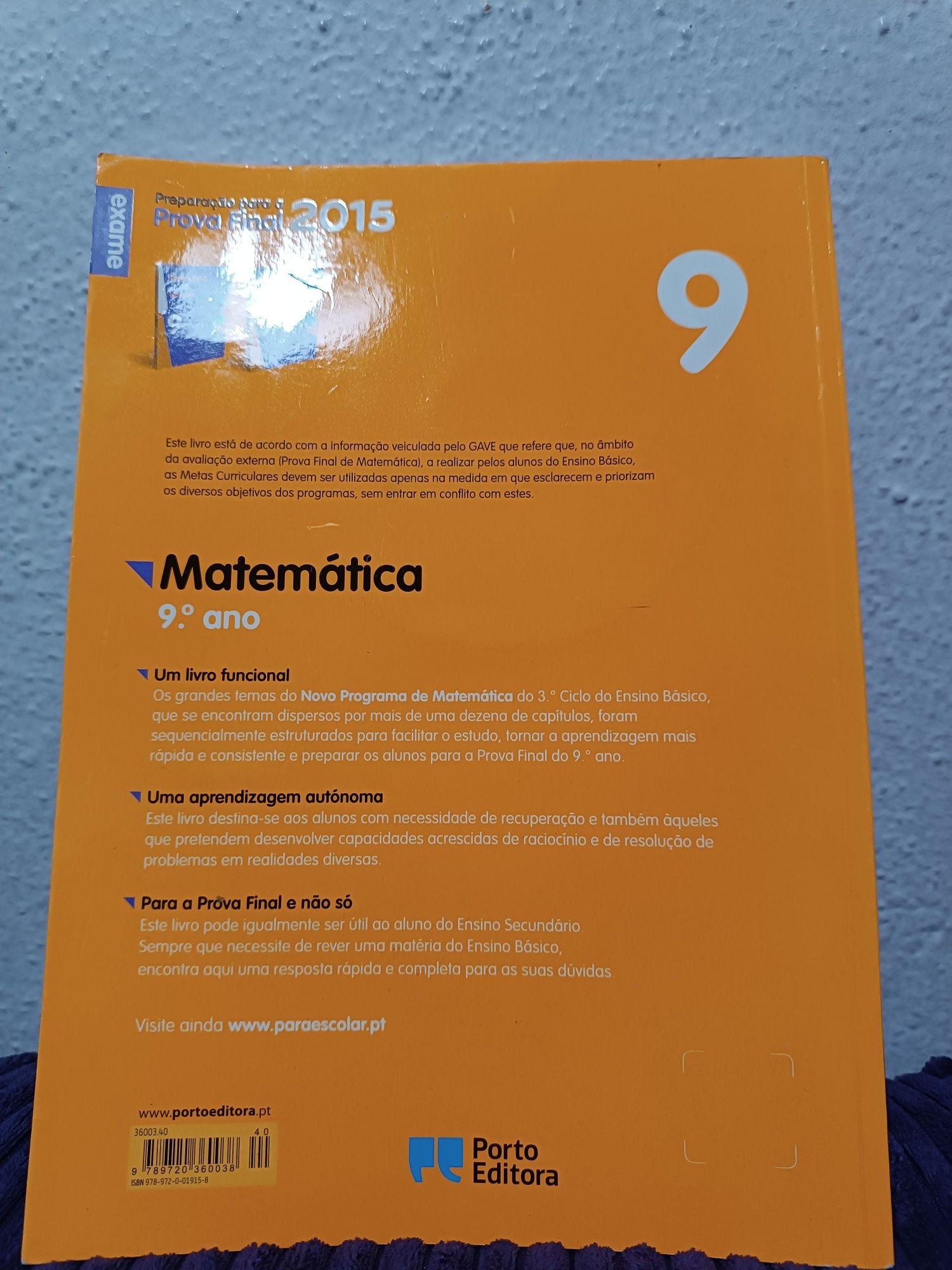 livro prova final 2015 - matemática - 9. º ano