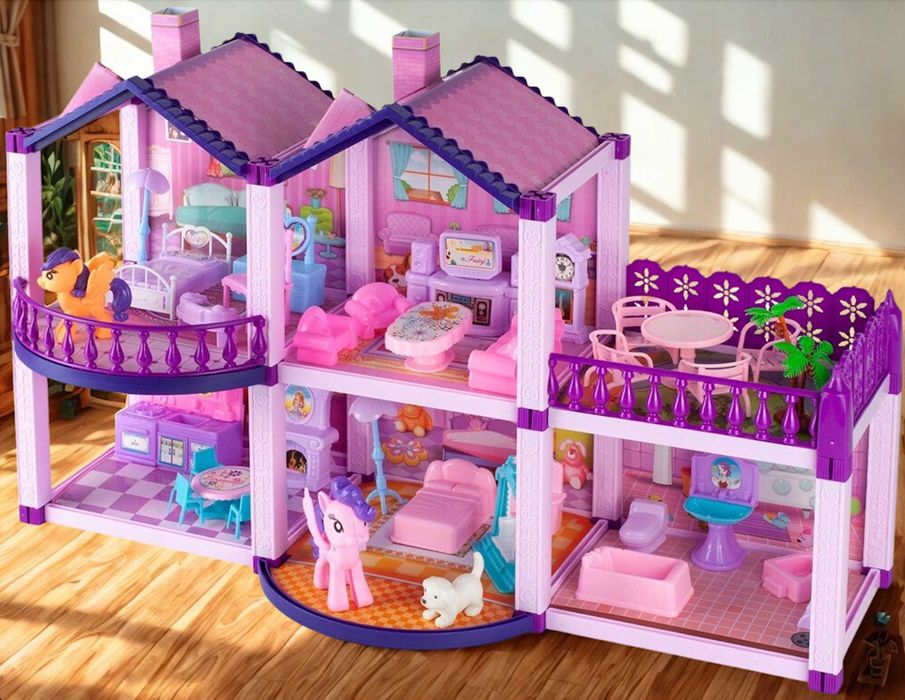 2w1 Mocny Domek Dla Lalek Kucyków Villa Mebelki Dla Dzieci