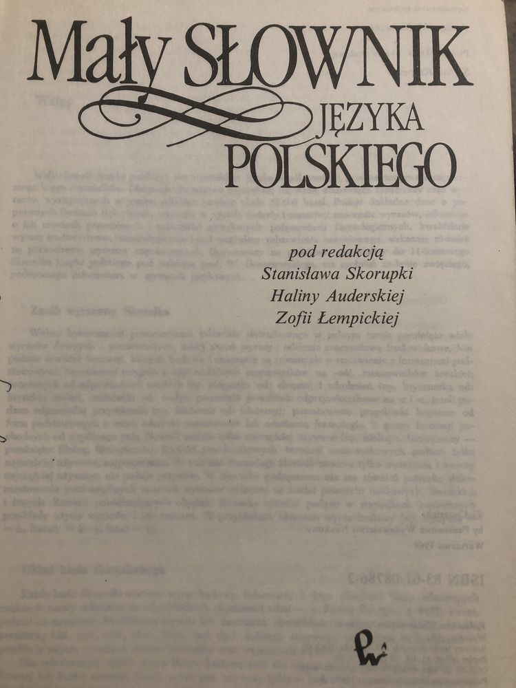 Mały słownik języka polskiego Skorupka Auderska Łempicka