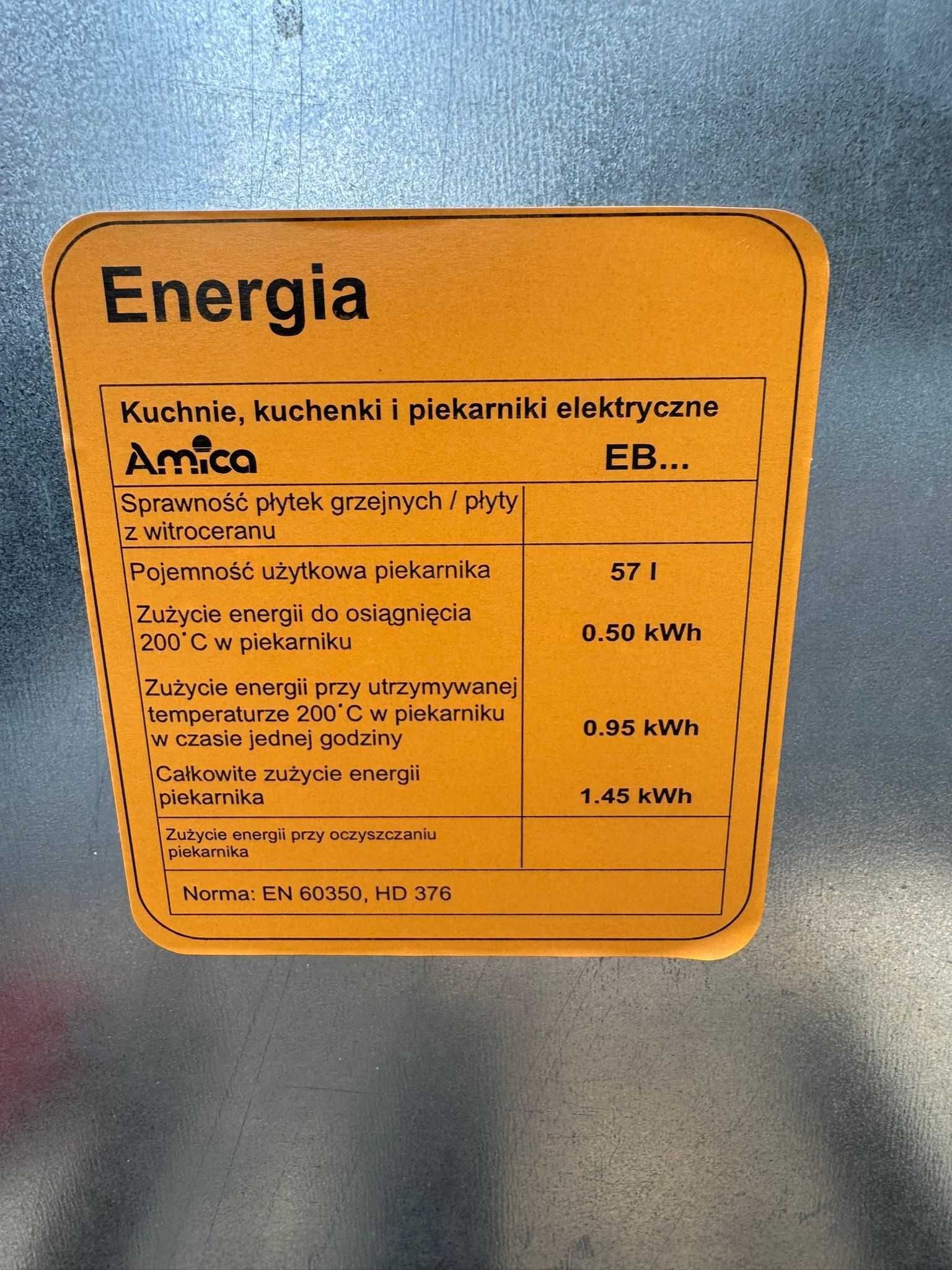 Sprzedam Piekarnik do zabudowy Amica Model EB 2.8 TeYKDRL