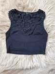Top z gipiurą czarny Forever 21